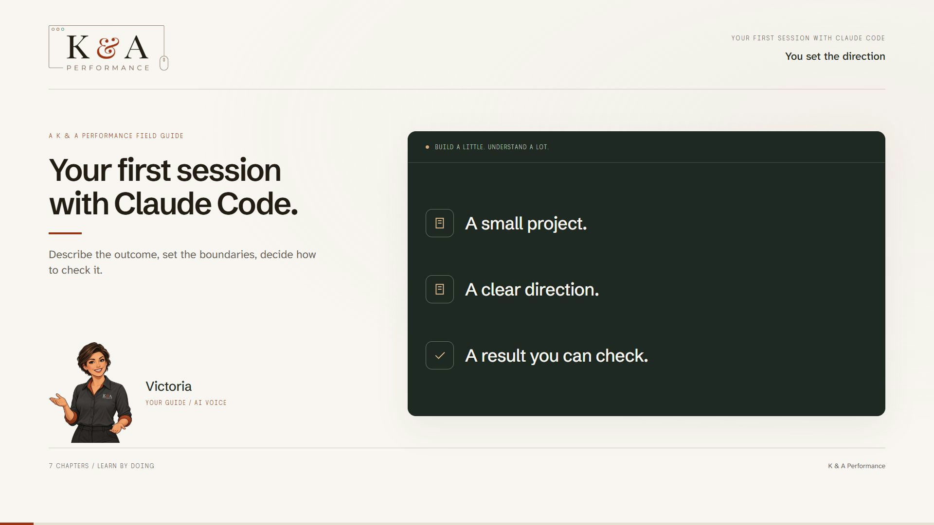 Preview of the Your first session video guide