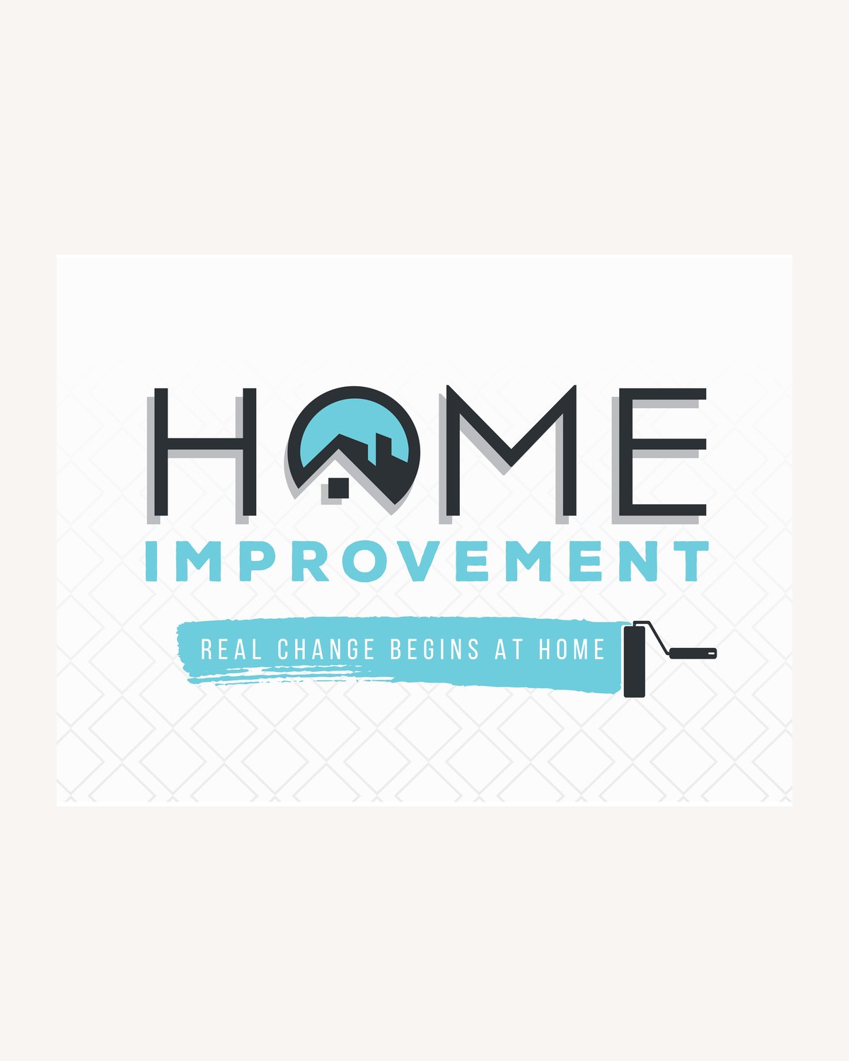 Home Improvement series logotype with rooftop mark and paint roller underline